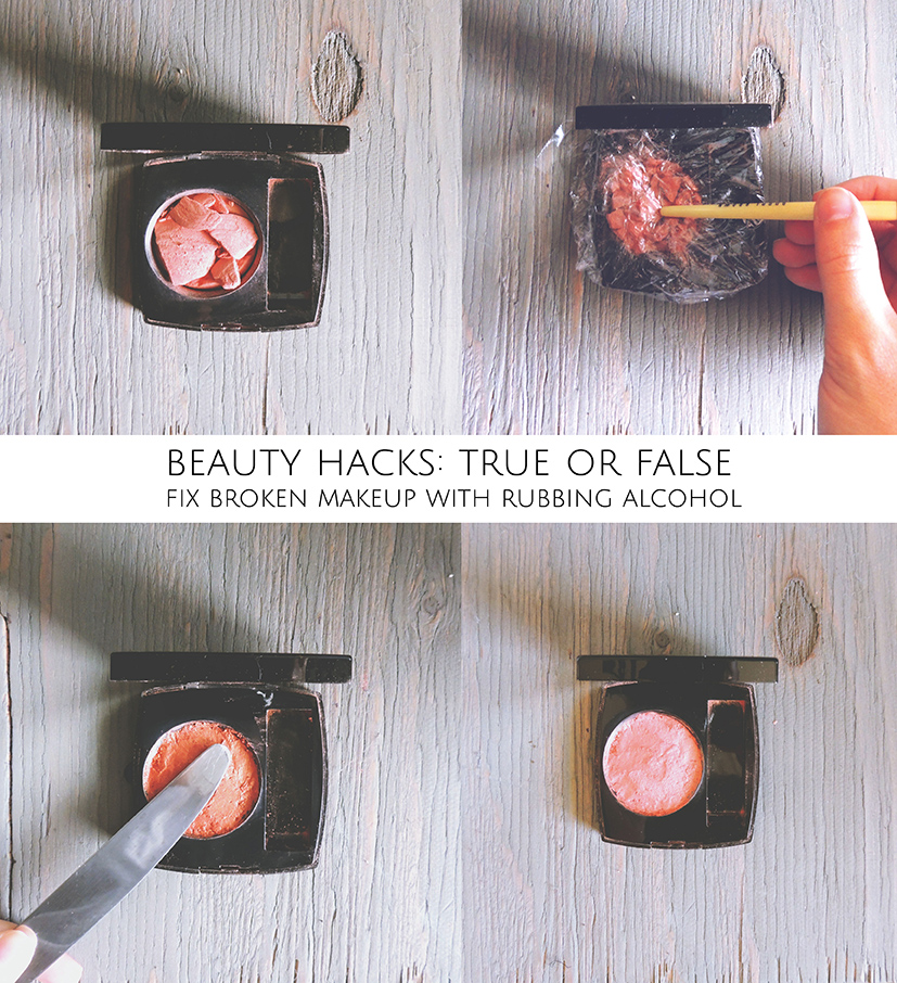 Beauty Hack true or false: you can fix broken makeup with rubbing alcohol