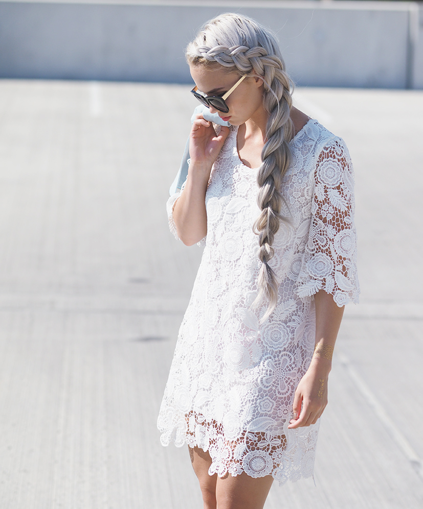 Summery white lace dress