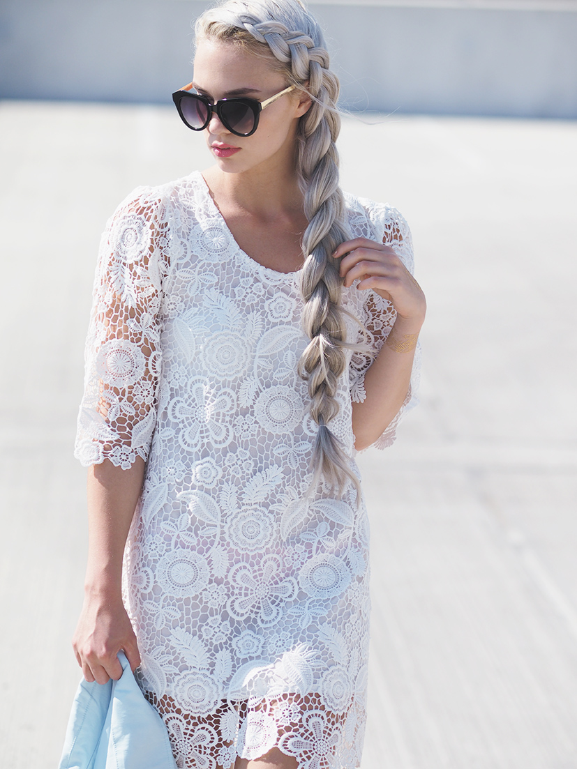 Summery white lace dress