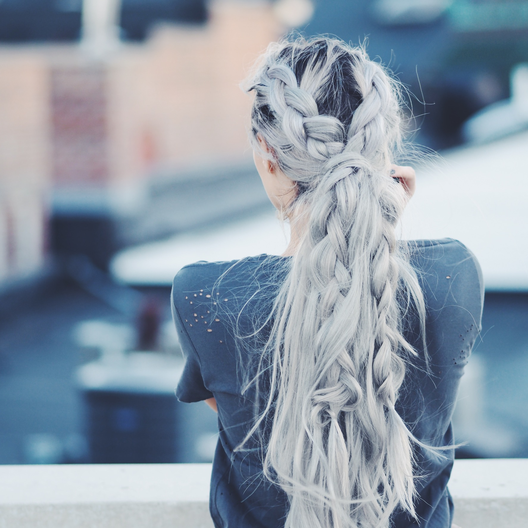 Double braided ponytail