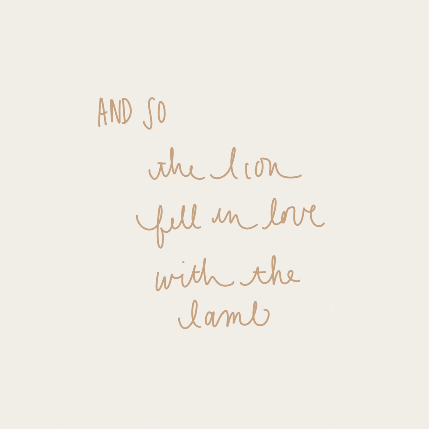 and so the lion fell in love with the lamb
